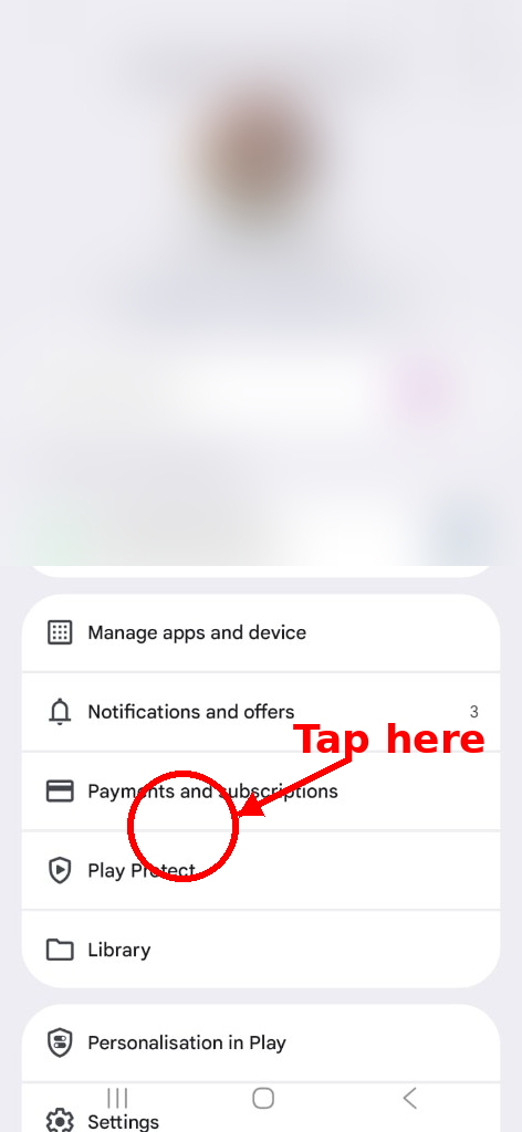 Tap Play Protect in the menu
